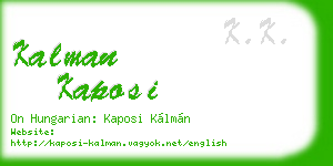 kalman kaposi business card